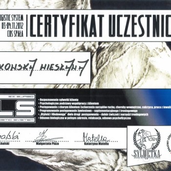Certyfikat uczestnictwa w szkoleniu BLS