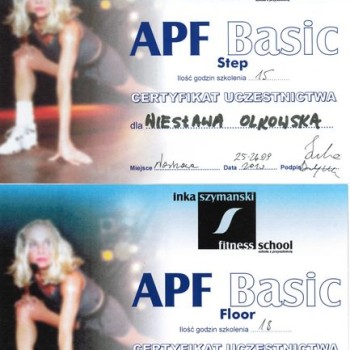 Dyplom Inka Szymanski szkolenie apf basic