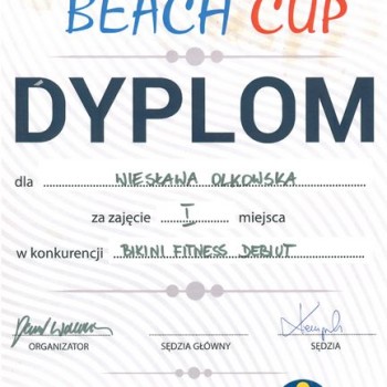 Dyplom z zawodów bikini fitness debity